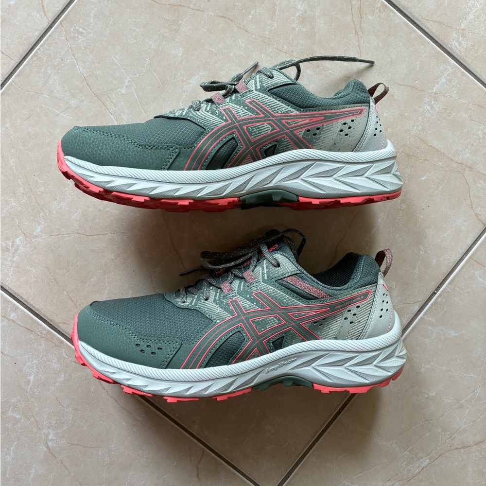 ASICS Green and Pink Athletic Shoes